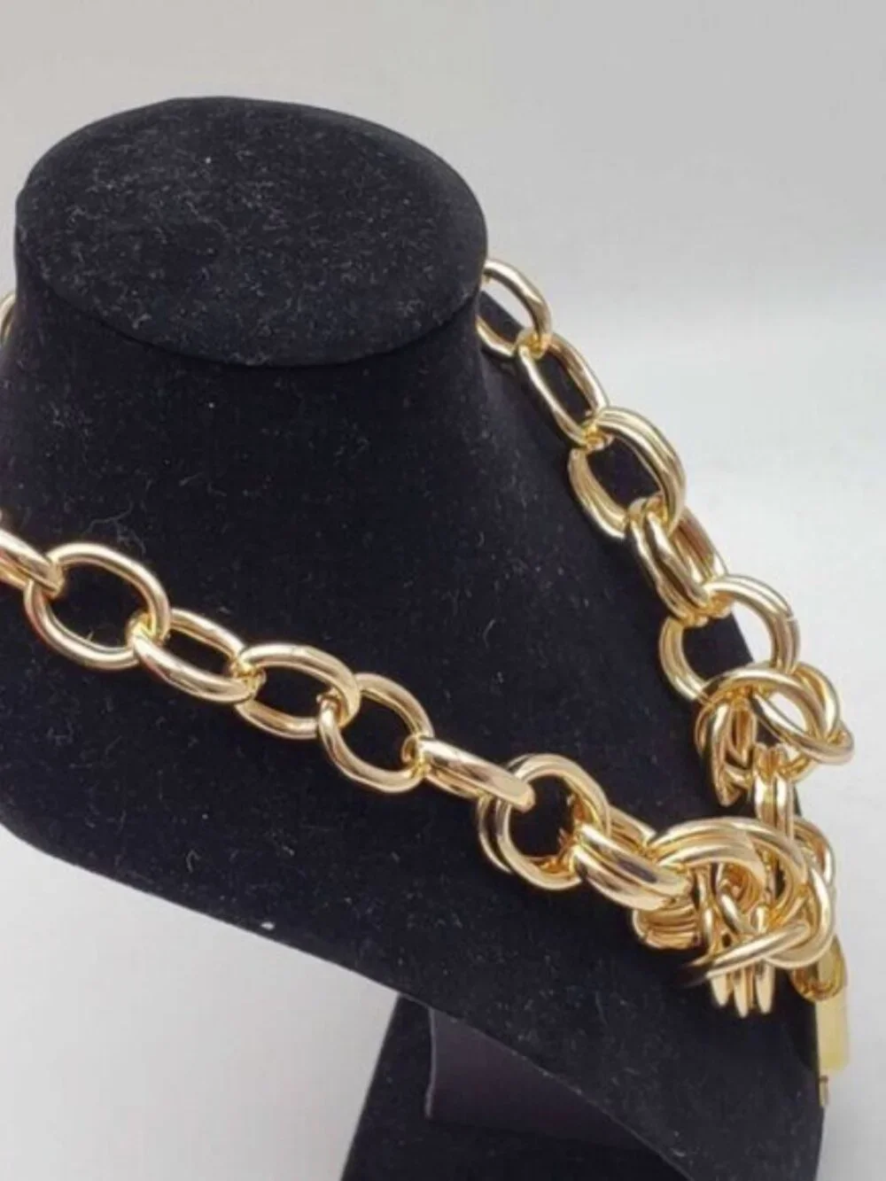Authentic Louis Vuitton Lock and Key Gold Color with Gold Plated Chain Necklace